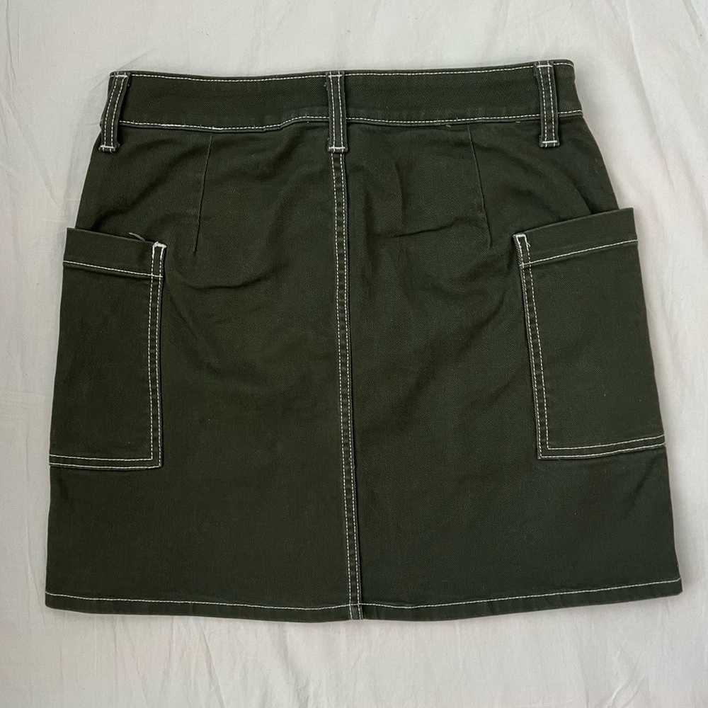 Vintage Y2K Arizona Mini Skirt in Olive Green - Size 3 - Picture 2 of 6